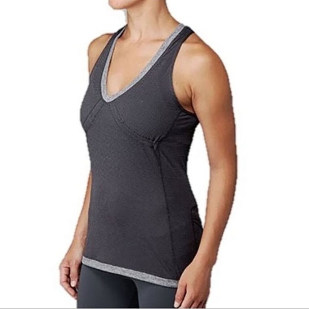 LULULEMON Dark Gray Personal Best singlet Tank with twist back size 8